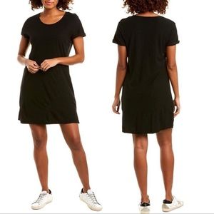 James Perse Rolled Sleeve T-Shirt Dress, Black, Size 3 Large